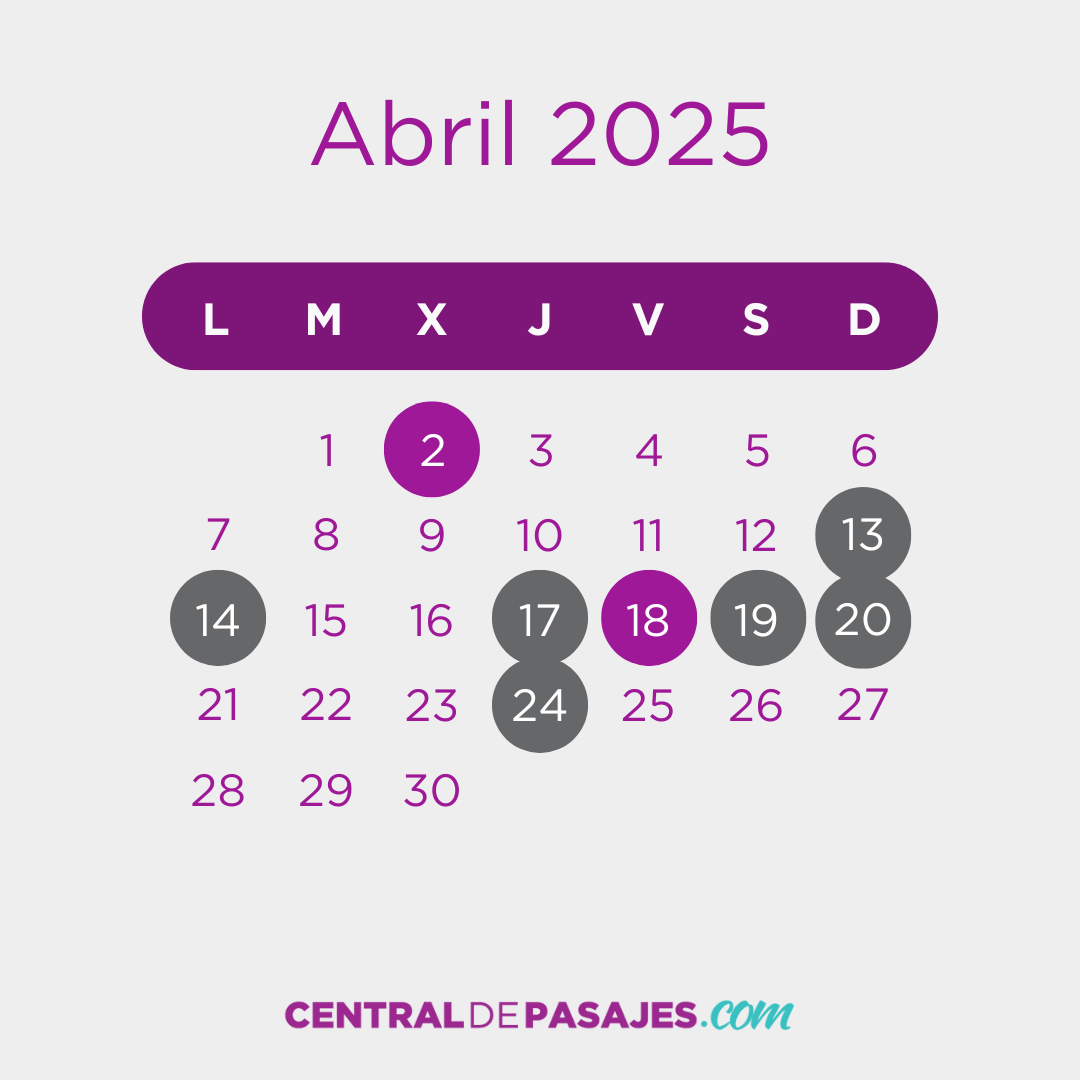 Feriados de Abril 2025