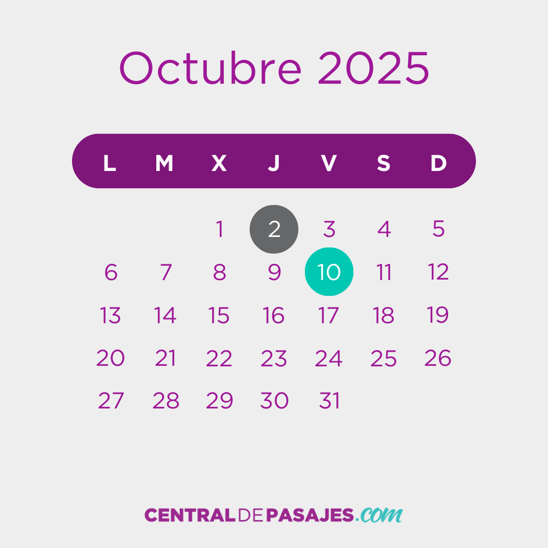 Feriados de Octubre 2025